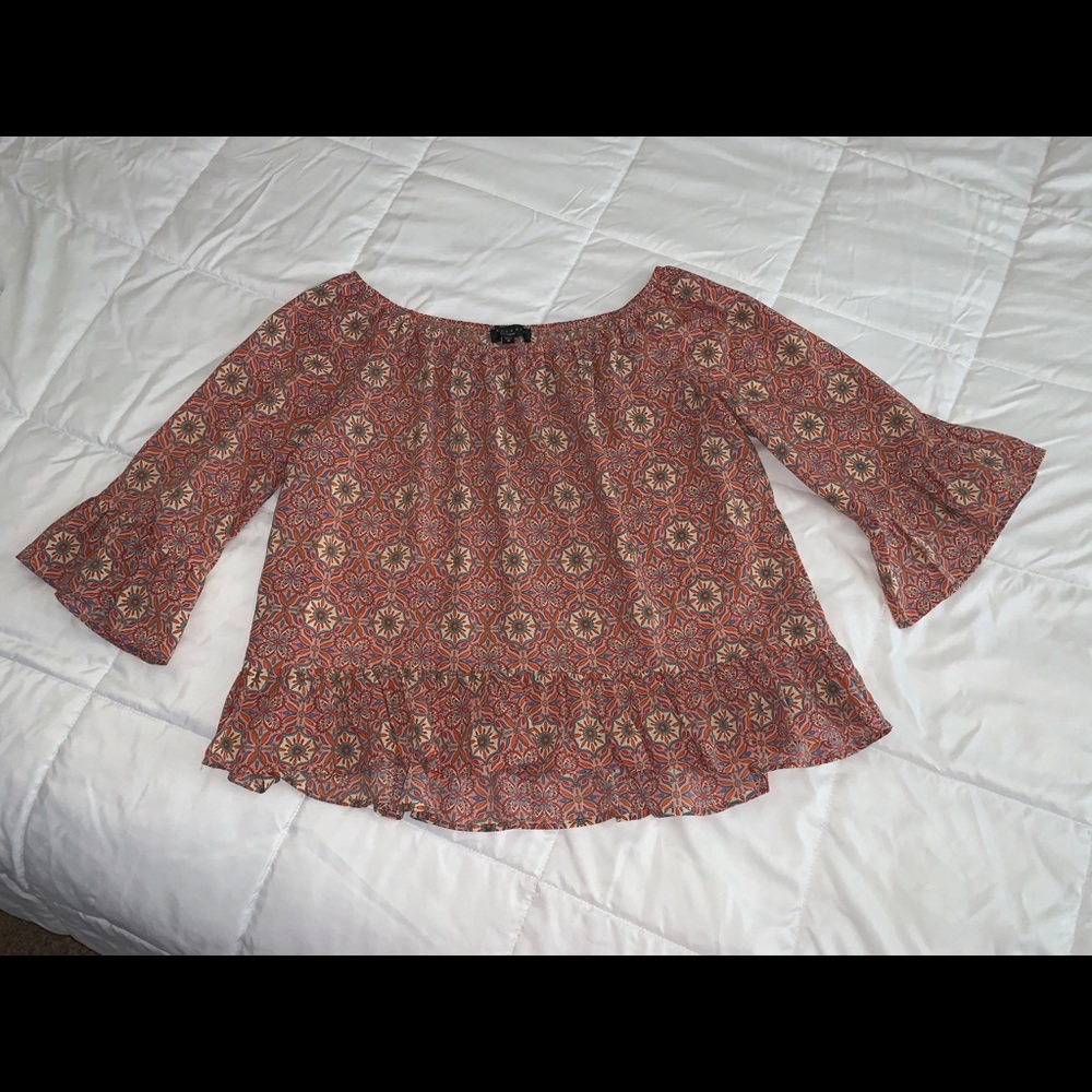 Floral Print Ruffle Top
